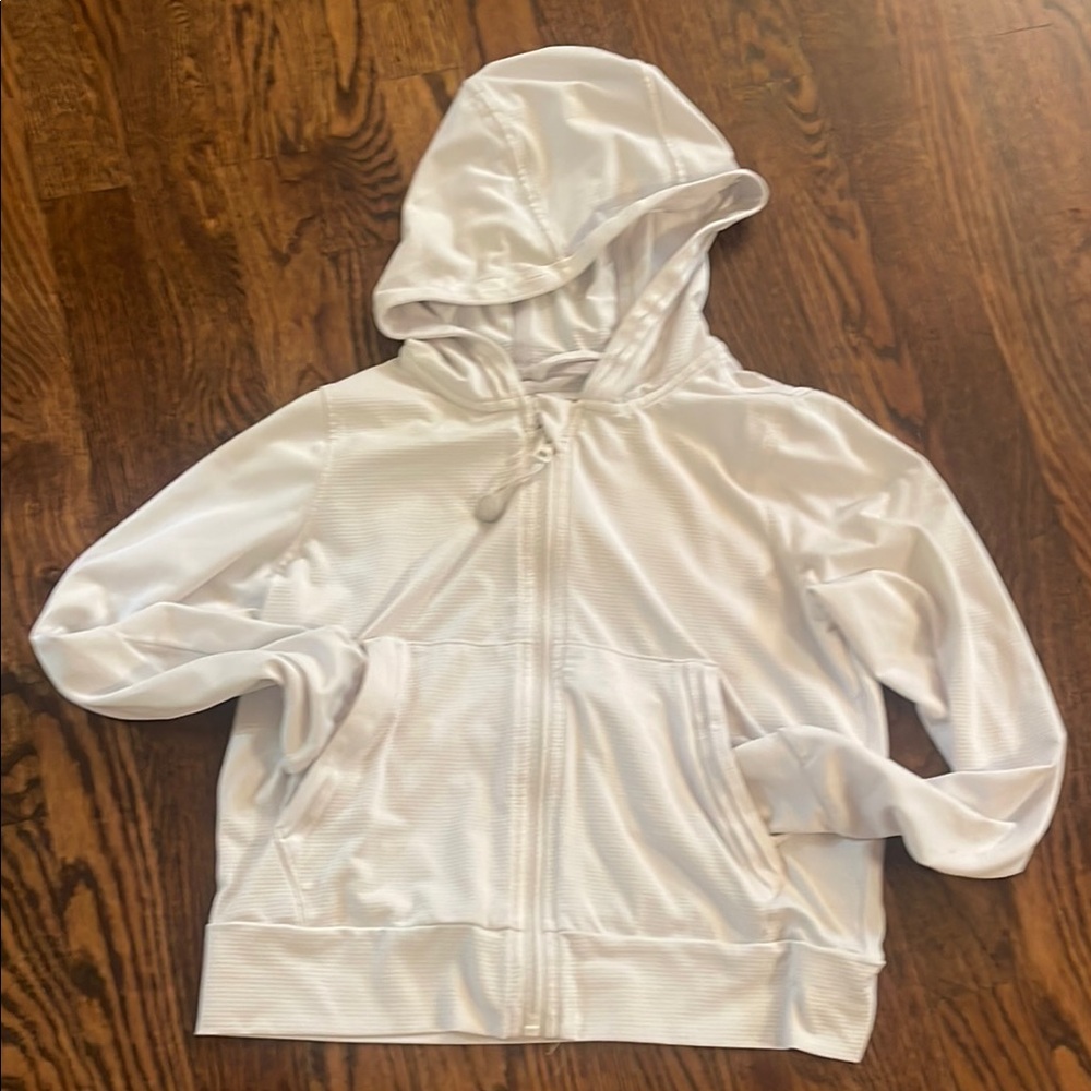 Athleta Kids White Zip-Up Hoodie